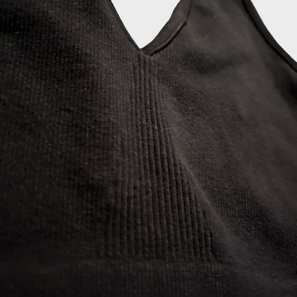 NEW Everlane The Seamless Bra Small Black Ribbed Knit Wireless Lounge Longline - Picture 4 of 6